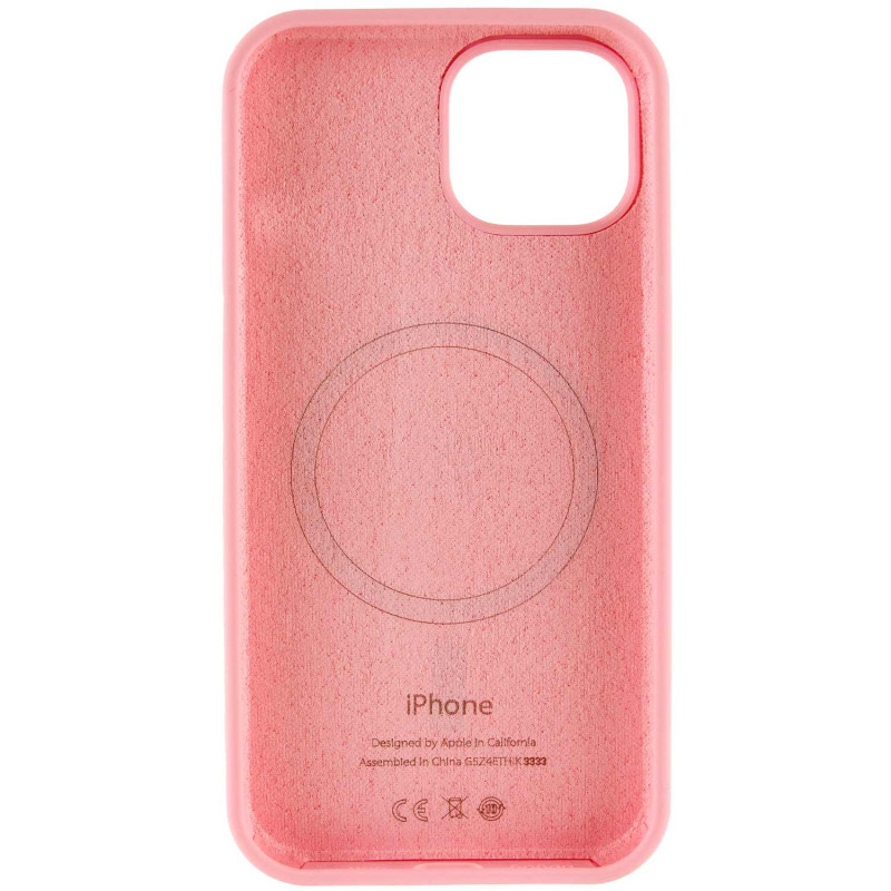 Фото Чохол Silicone Case Full Protective (AA) with Magnetic Safe на Apple iPhone 12 Pro Max (6.7") (Рожевий / Light pink) в маназині vchehle.ua