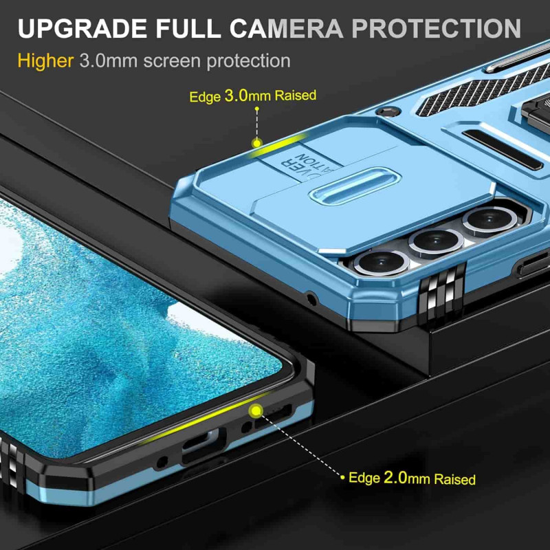 Заказать Ударопрочный чехол Camshield Army Ring для Samsung Galaxy S23 (Голубой / Light Blue) на vchehle.ua
