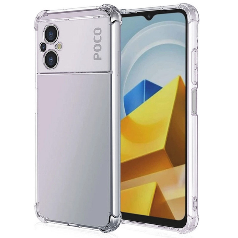 TPU чехол GETMAN Ease logo усиленные углы Full Camera для Xiaomi Poco M5 (Бесцветный (прозрачный))