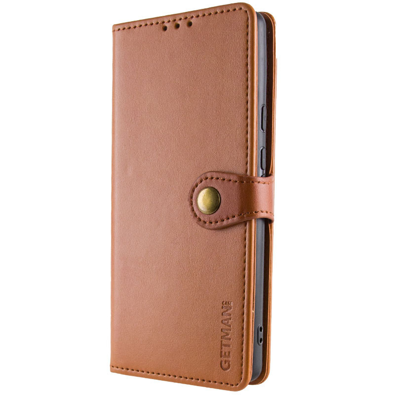 Фото Шкіряний чохол-книжка GETMAN Gallant (PU) для Xiaomi Redmi Note 14 Pro 4G (Коричневий) на vchehle.ua