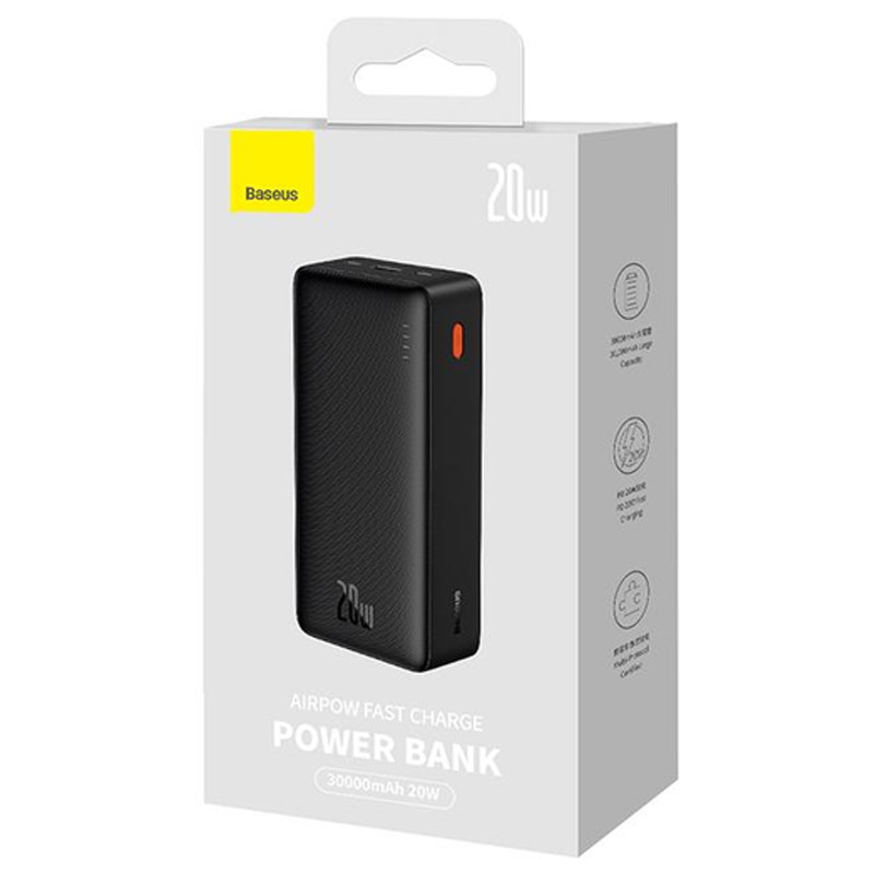 Замовити Уцінка Портативний ЗП Baseus Airpow 20W 30000mAh (PPQD09010) (Естетичний дефект / Black) на vchehle.ua