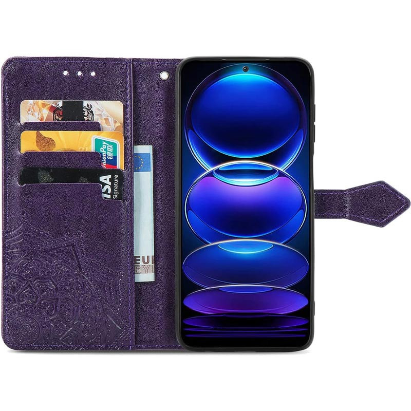 Фото Кожаный чехол (книжка) Art Case с визитницей для Oppo Reno11 F (Фиолетовый) на vchehle.ua