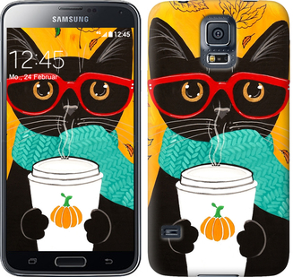 

Чехол Осенний кот для Samsung Galaxy S5 Duos SM G900FD 580823