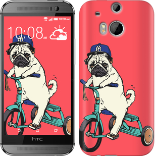 

Чехол Мопс на велосипеде для HTC One M8 87605