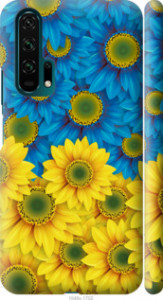 Чехол Жёлто-голубые цветы для Huawei Honor 20 Pro