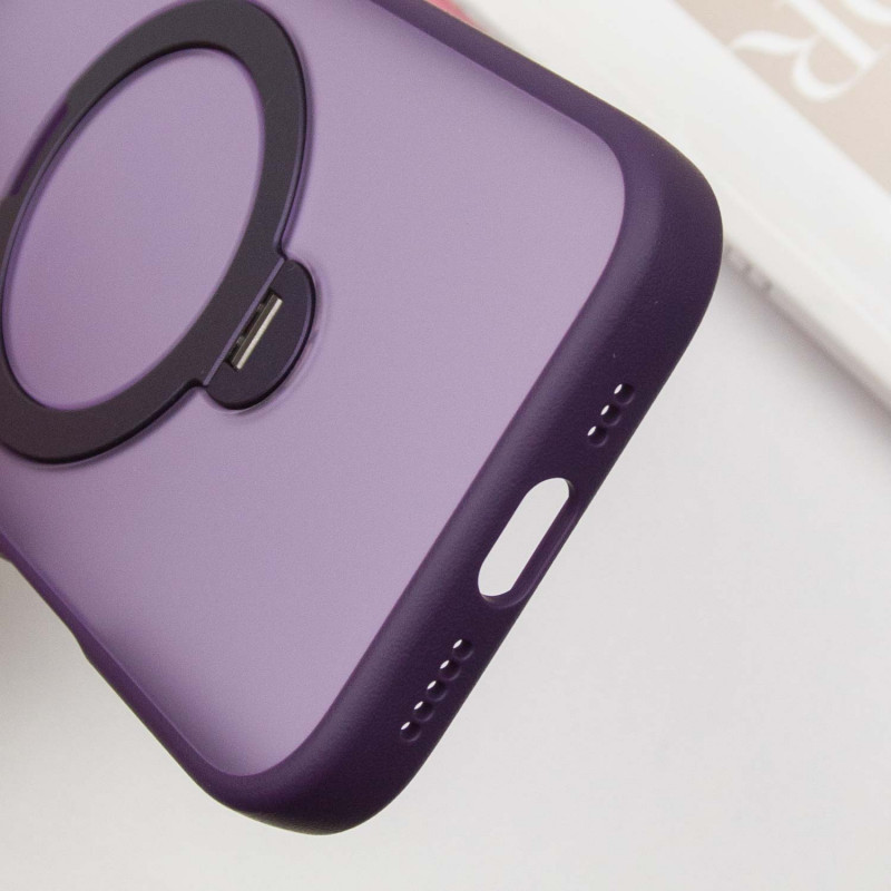 Заказать TPU+PC чехол Metal Buttons with Magnetic Safe Colorful HQ Ring для Apple iPhone 16 (6.1") (Purple) на vchehle.ua