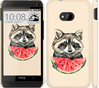 

Чехол Енотик с арбузом для HTC One M7 799651