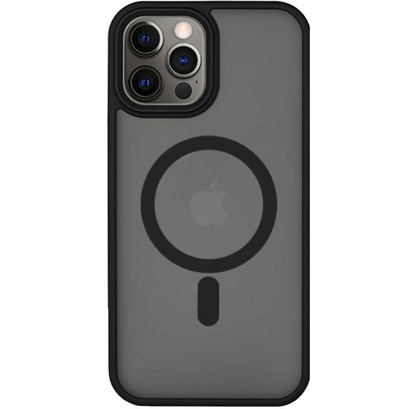 TPU+PC чехол Metal Buttons with Magnetic Safe для Apple iPhone 14 Pro (6.1") (Черный)