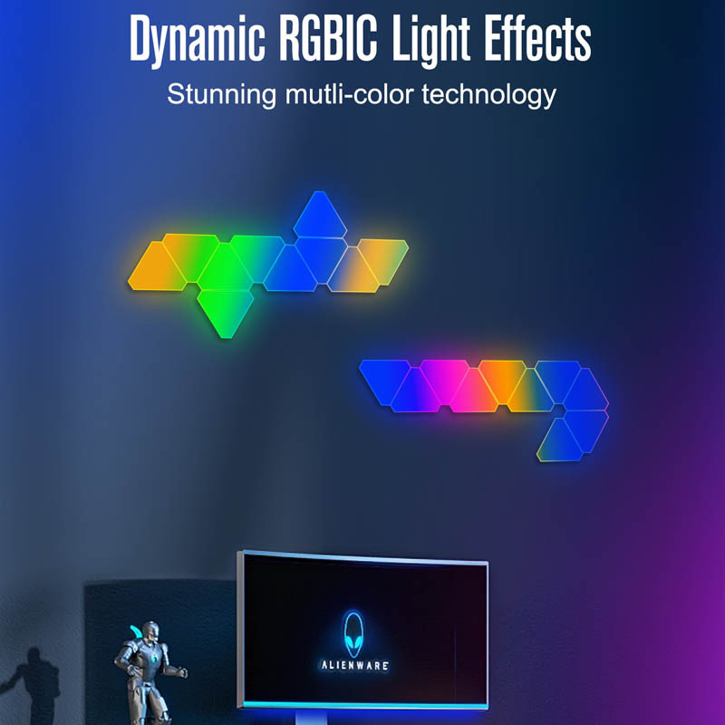 Купить Настенный светильник Smart Triangular Quantum Light SAL-012B Bluetooth USB interface with app 10pcs (White) на vchehle.ua