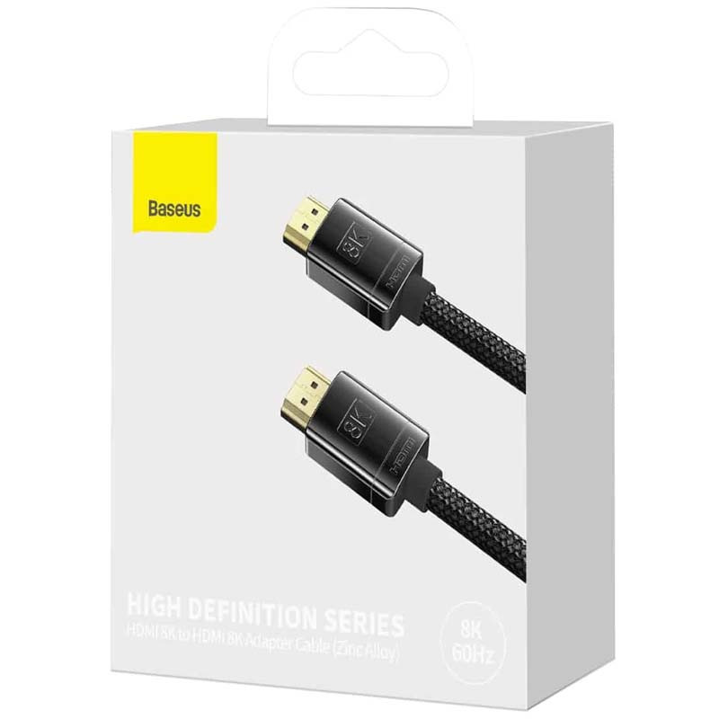 Купити Дата кабель Baseus HDMI High Definition Series 8KHDMI To 8KHDMI (Zinc alloy) (1m) (WKGQ000001)) (Black) на vchehle.ua