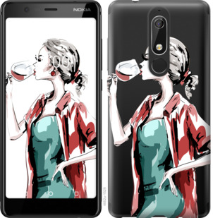 

Чохол Дівчина з келихом на Nokia 5.1 841877