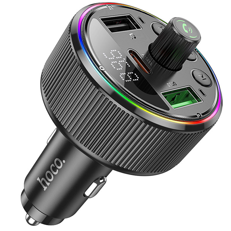 АЗУ FM модулятор Hoco E82 Guerrero PD30W+QC3.0 (2USB-A/1C) (Black)