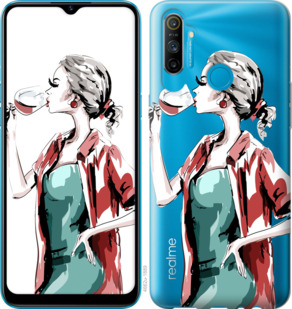 

Чехол Девушка с бокалом для Realme C3 933637