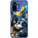 TPU+PC чехол TakiTaki Magic glow для Xiaomi Redmi Note 10 / Note 10s (Cat / Blue)