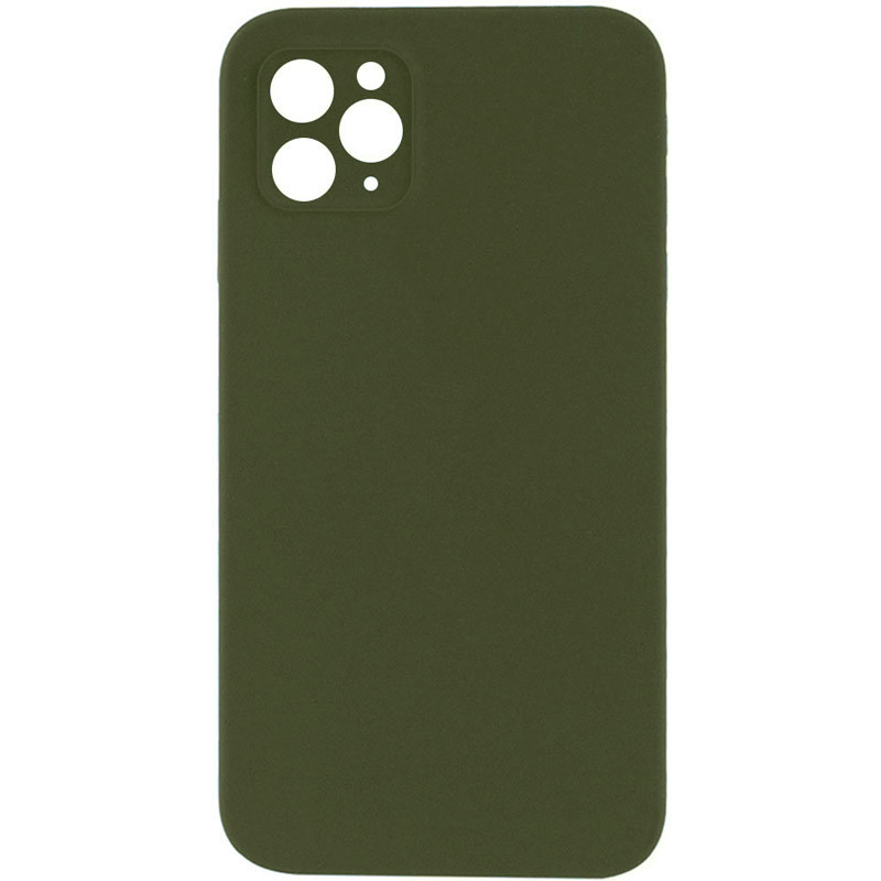 Silicone Case Square Full Camera Protective (AA) NOLOGO для Apple iPhone 11 Pro (5.8") (Зеленый / Dark Olive)