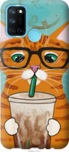 Чохол Зеленоокий кіт в окулярах на Realme C17