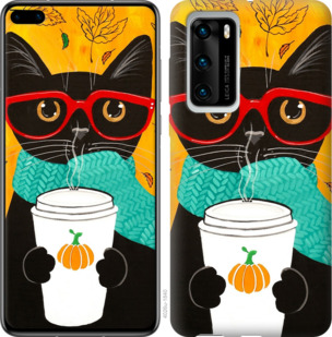 

Чохол Осінній кіт на Huawei P40 933293