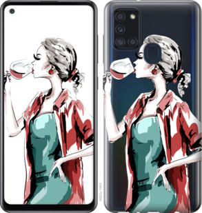 

Чехол Девушка с бокалом для Samsung Galaxy A21s A217F 933626