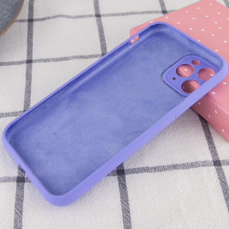 Фото Чехол Silicone Case Full Camera Protective (AA) NO LOGO для Apple iPhone 12 Pro (6.1") (Сиреневый / Dasheen) на vchehle.ua