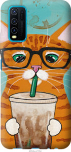 Чехол Зеленоглазый кот в очках для Vivo Y30