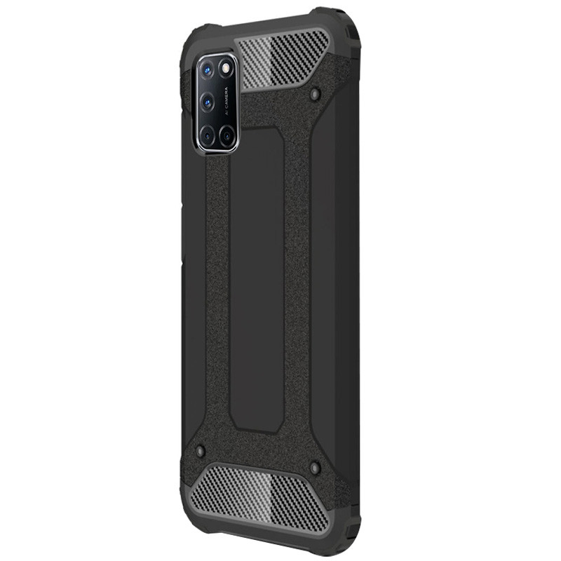 

Бронированный противоударный TPU+PC чехол Immortal для Oppo A92 (Черный) 928024