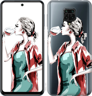 

Чехол Девушка с бокалом для Xiaomi Redmi Note 9 Pro 933630