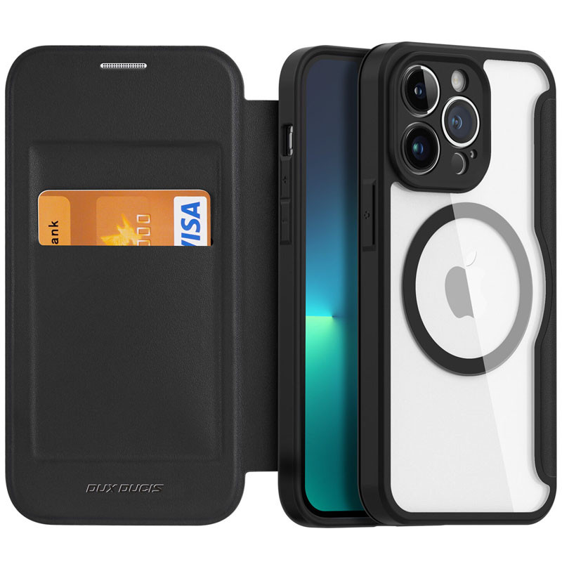 Фото Чохол-книжка Dux Ducis Skin X Pro with Magnetic safe на Apple iPhone 16 Pro (6.3") (Black) на vchehle.ua