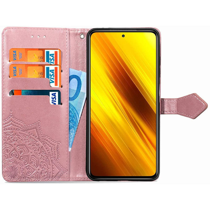 Фото Кожаный чехол (книжка) Art Case с визитницей для Xiaomi Redmi Note 10 / Note 10s (Розовый) на vchehle.ua