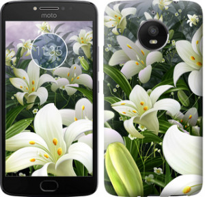 Чехол Белые лилии для Motorola Moto E4 Plus