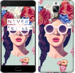 Чехол Девушка с цветами для OnePlus 3T