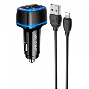 АЗП Borofone BZ14 Max (2USB/2.4A) + Lightning