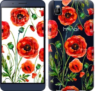 

Чехол Нарисованные маки для Huawei Honor 7i 744165