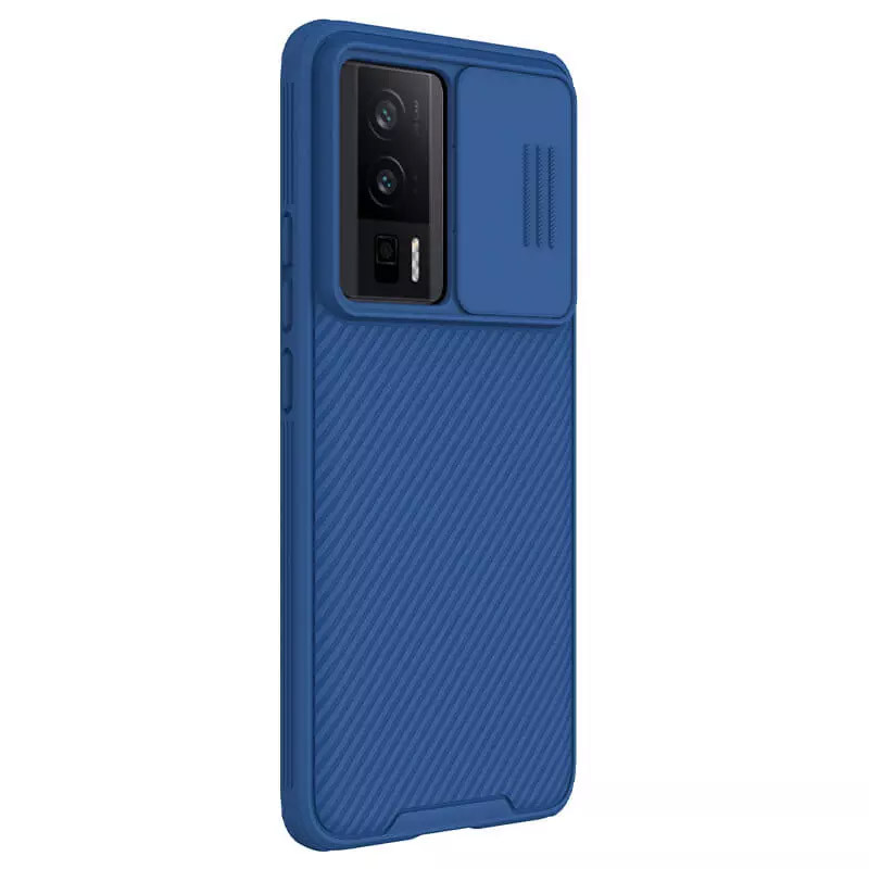 Купить Карбоновая накладка Nillkin Camshield (шторка на камеру) для Xiaomi Redmi K60 / K60 Pro (Синий / Blue) на vchehle.ua