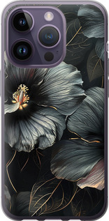 Чехол Черные цветы для iPhone 14 Pro