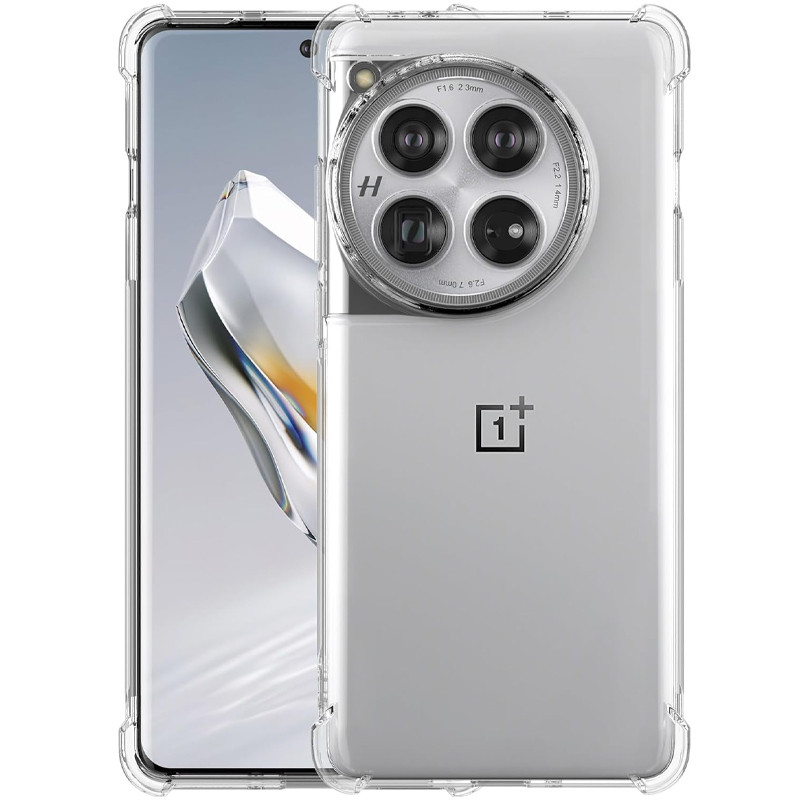 TPU чехол GETMAN Ease logo усиленные углы Full Camera для OnePlus 12 (Бесцветный (прозрачный))