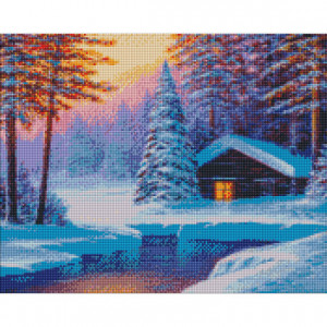 Алмазна мозаїка "Зимова тиша" Ідейка AMO7299 40х50см (Різні кольори)