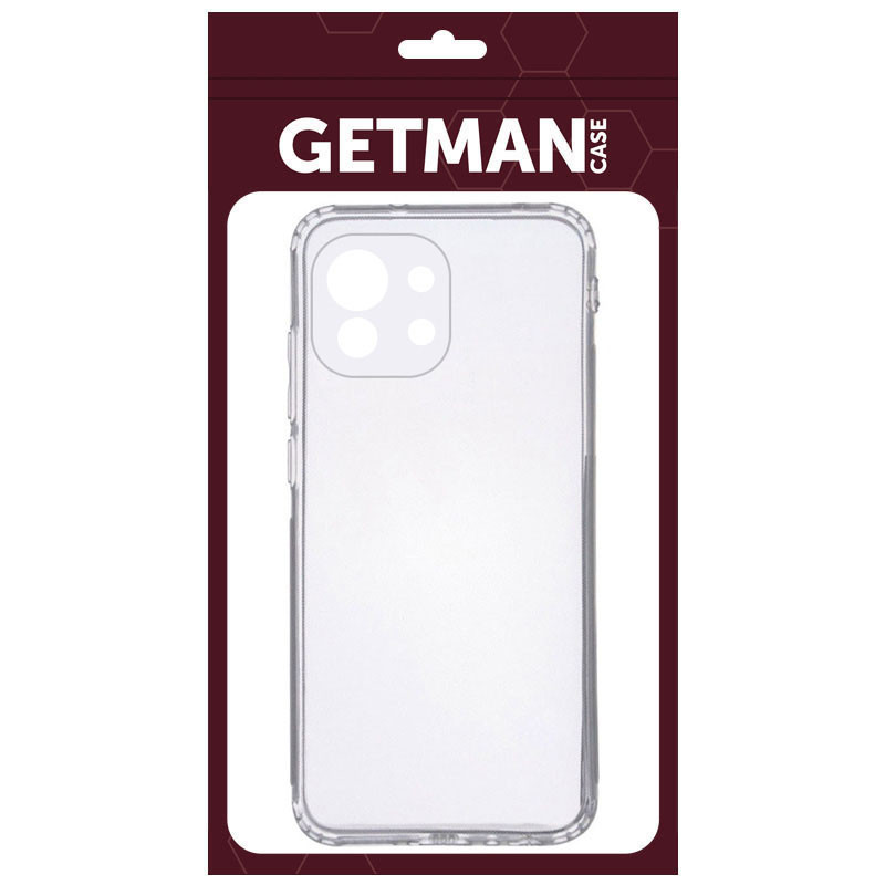 Фото TPU чехол GETMAN Clear 1,0 mm для Xiaomi Mi 11 (Бесцветный (прозрачный)) на vchehle.ua