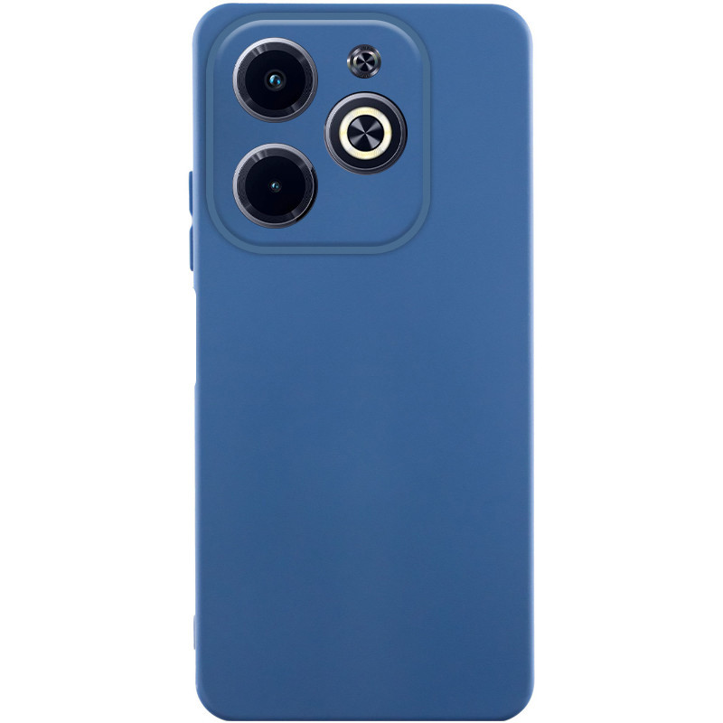 Чехол TPU GETMAN Liquid Silk Full Camera для Infinix Hot 40i (Синий / Navy Blue)