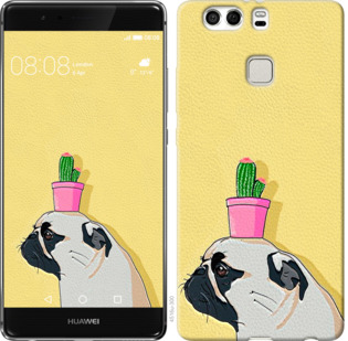 

Чехол Мопс с кактусом для Huawei P9 Plus 795749