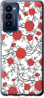 

Чехол Красные розы на белом фоне для Tecno Camon 18p CH7n 1388977