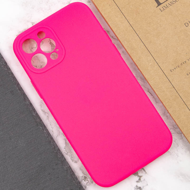 Чохол Silicone Case Full Camera Protective (AA) NO LOGO на Apple iPhone 12 Pro (6.1") (Рожевий / Barbie pink) в магазині vchehle.ua