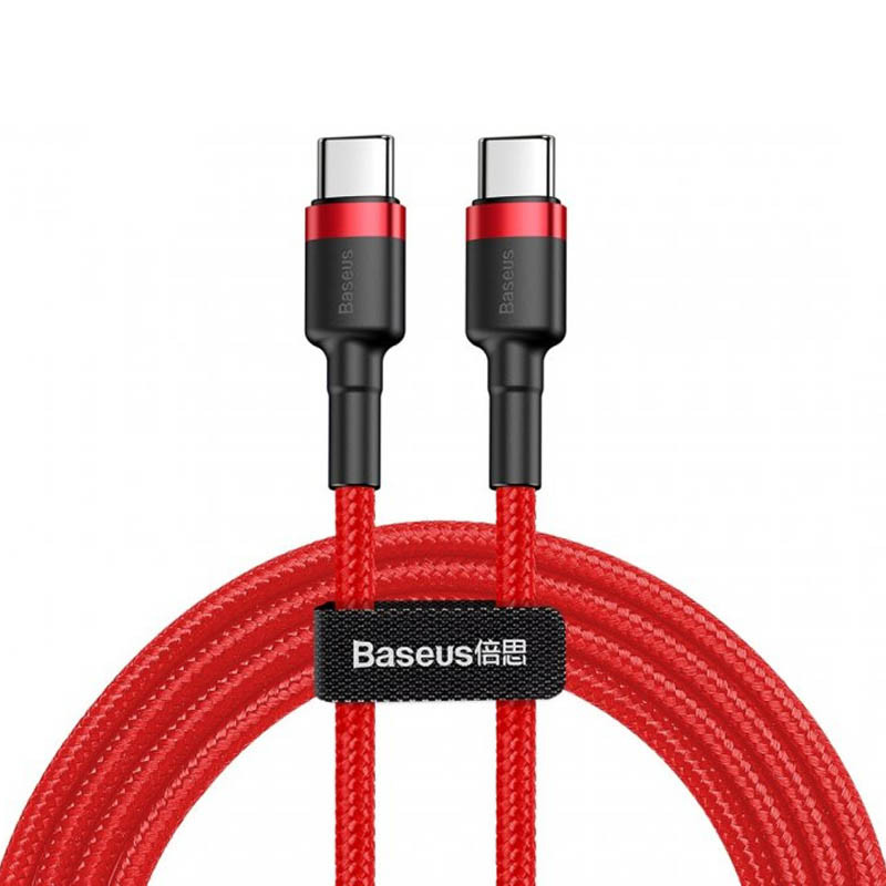 Фото Дата кабель Baseus Cafule Type-C to Type-C Cable PD 2.0 60W (1m) (CATKLF-G) (Красный) в магазине vchehle.ua