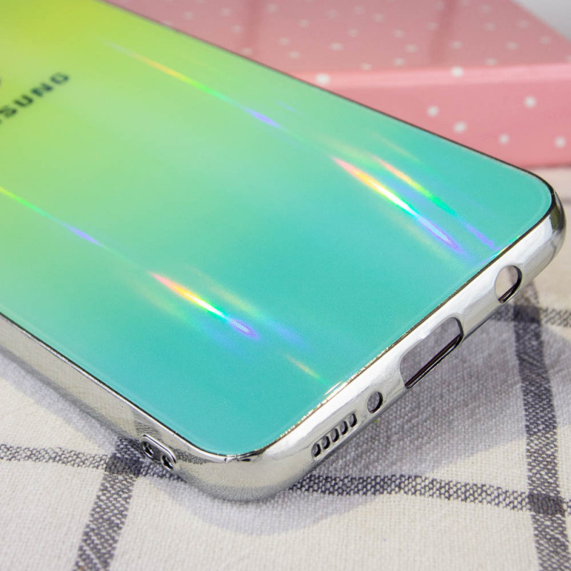 

TPU + Glass чохол Gradient Aurora з лого для Samsung Galaxy A30 (Зелений) 743638