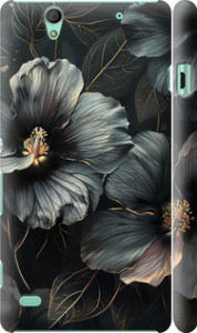 Чохол Чорні квіти на Sony Xperia C4 E5333