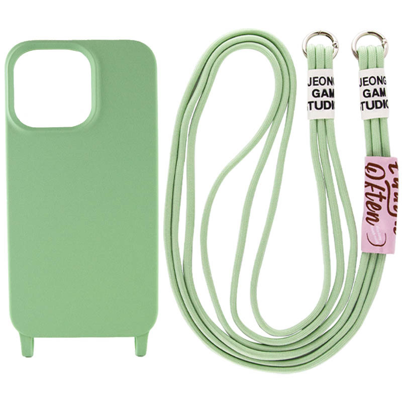 

Чехол Cord case c длинным цветным ремешком для iPhone 12 (Зеленый / Pistachio) 1421536