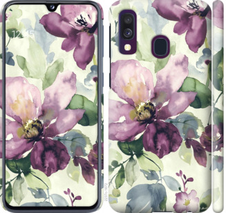 Чехол Цветы акварелью для Samsung Galaxy A40 2019 A405F