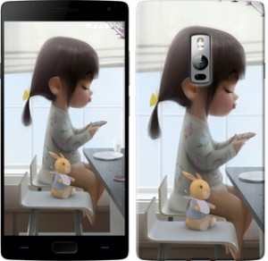 Чехол Милая девочка с зайчиком для OnePlus 2