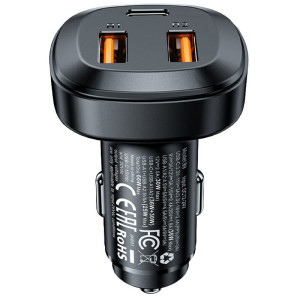 АЗУ Acefast B9 66W (2USB-A+USB-C) three port metal car charger