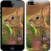 Чехол Кролик и цветы для iPhone 5s