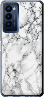 Чехол Мрамор белый для Tecno Camon 18 CH6n